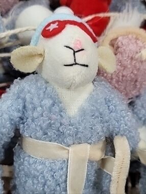 Ashland Red and Cream Plush Relaxing Mice Garland